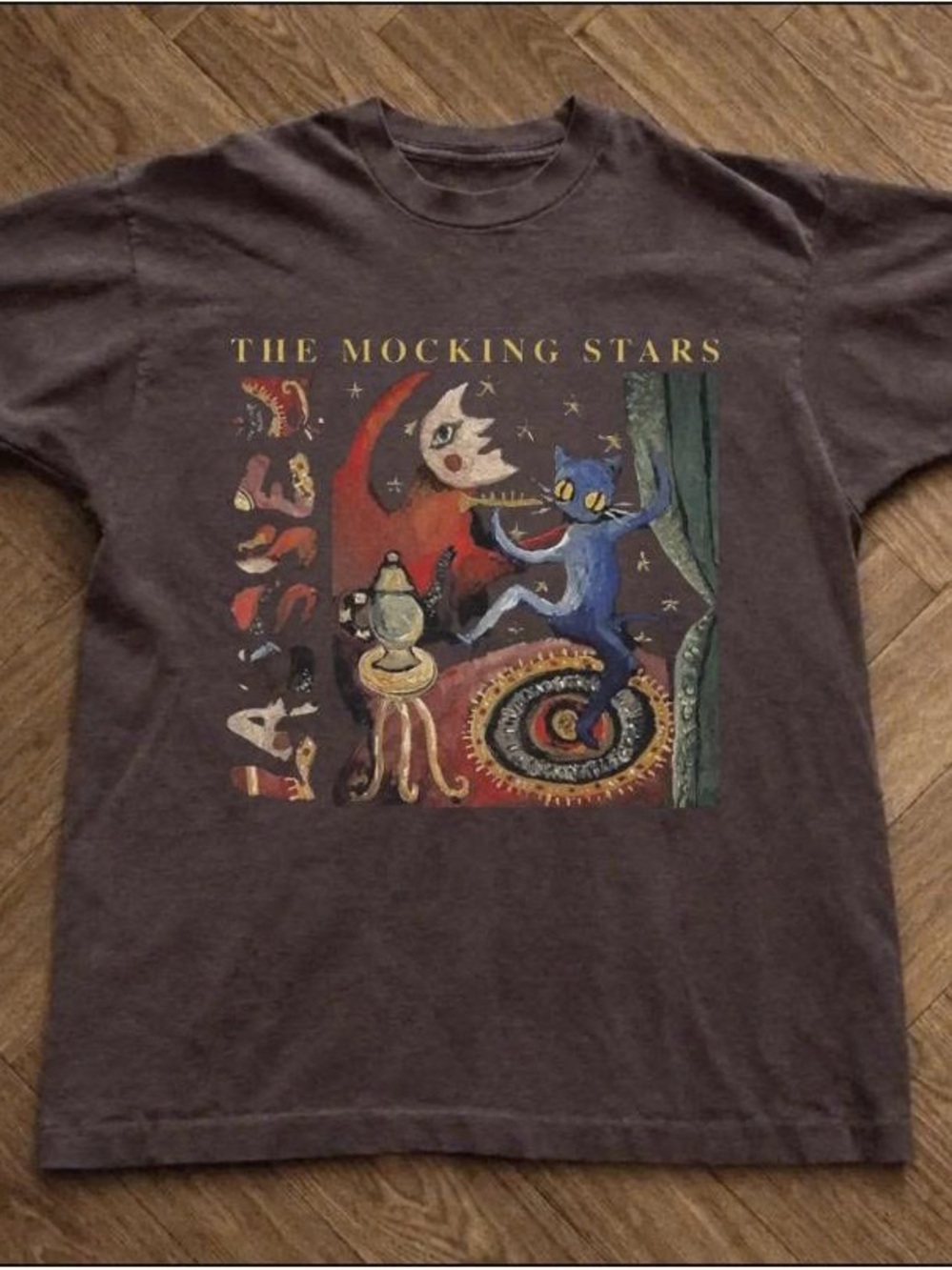 The Mocking Stars Graphic Tee - Brown Short Sleeve Top